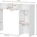 Desk Hutch Dorm White, 3-Tire Wood Desk Shelf Storage Organizer for Office Home, Large