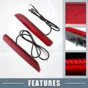 Rear Bumper Reflector LED Fog Brake Tail Turn Signal Light 265608990B for Nissan Sentra 2020-2021 Plastic Red Lens (Set of 2)
