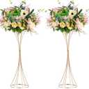 NUPTIO Gold Centerpiece Stand for Table, Twist Style , 17.7" Tall, 2 Pcs