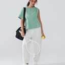 Women's Peplum Tops Babydoll Tops Short Sleeve Shirts Cinched Waist Tops Casual Blouses Dressy Summer (S)