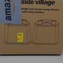 Rectangle Lamp Shades Set of 2, 10.5" x 10"x 13" Medium Cut Corner Beige Lampshades Natural Linen Hand Crafted, Include 2 Pack Lamp Harps, Suitable for E26 Base and Saddle Base, Easy Assembly Required