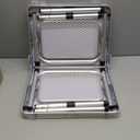 Titanker Folding Camping Table Small 2ft, Small Camp Table Portable with 50% Extra Space, Folding Picnic Beach Table Portable, Car Camping Essentials, Aluminum Light Solid, Silver (Small 24.4"L x 16.3"W x 20.9"H, Dark Marble Top & Silver Frame)