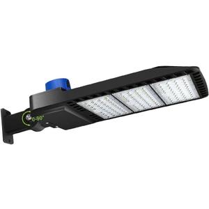 Ledmo 300W LED Parking Lot Lights with Adjustable Arm Mount Dusk-to-Dawn Photocell Sensor Outdoor Commercial Area Lighting 36000LM 5000K IP65 LED Street Flood Security Light for Shop|Yard|Roadways, 300W/Arm Mount/1PC