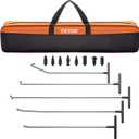 VEVOR Rods Dent Removal Kit, 13 Pcs Paintless Dent Repair Rods, Stainless Steel Dent Rods, Whale Tail Dent Repair Tools, Professional Hail Dent Removal Tool For Minor Dents, Door Dings And Hail Damage