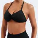 VOYJOY Impact Strappy Bra Sports Bras for Women Basic Crop Workout Sexy Tank Gym Yoga Bra (Black, XL)