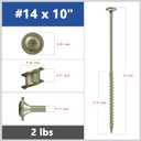Wensilon (2 lbs)#14 x 10 Yellow Lag Screws, Structural Wood Screw, Heavy Duty Construction Screw, Rust Resistant, Washer Head, Black Coated Exterior Wood Screws, Star Drive with Bit