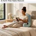 Nestl Reading Pillow for Kids & Teens with Shredded Memory Foam, Backrest Pillows for Reading, Watching, and Gaming, Use on the Couch, Bed, or Floor, Adjustable Support with Washable Cover Sage Green, Small 14"