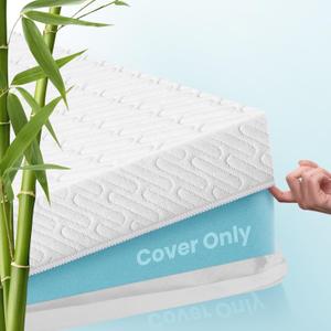 VALUXE Full Size 3 Inch Mattress Topper Cover with Zipper Closure - Breathable Protector for 3" Memory Foam or Latex Mattress Topper (Cover Only)
