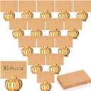 Yaomiao 16 Pcs Thanksgiving Table Decor Pumpkin Place Card Holders Mini Name Number Holders for Thanksgiving Table Setting Fall Autumn Party Photo Picture Wedding Decor(Gold)