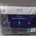 Bedskirt Queen Size Ruffle - Ruffled Bed Skirt - 12 Inch Drop - Purple