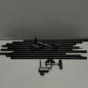 Over The Table Rod Stand with Clamps, 3195”Length, Metal Table Arch Stand Decorated Arch for Party, Birthday, Wedding, Halloween, Christmas, Black