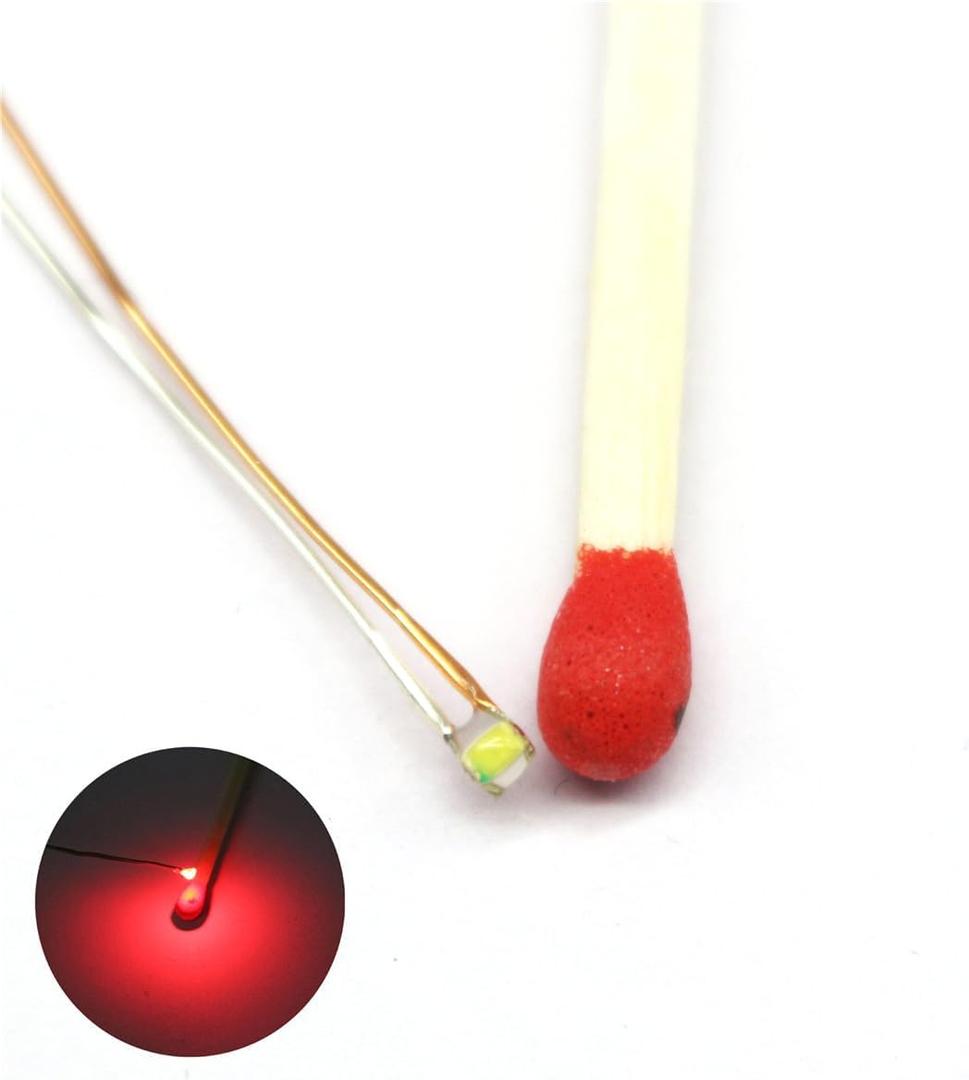 25pcs Pre-soldered Micro Litz Wired Leads Red SMD Led 0603 + Muti-Resistor New (25 Count (Pack of 1))