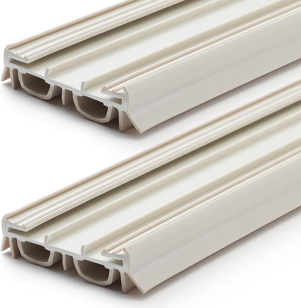Pushglossy 2 Pack Slide on Door Sweep 35-3/4 Inches Double Bulb Weatherstrip Bottom Seal Compatible with Taylor Door for Energy Efficiency and Draft Protection