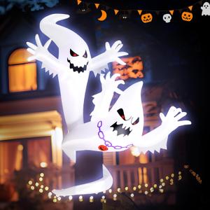 Leyndo 5ft Halloween Ghost Inflatables with Build-in LEDs Cute Blow up Yard Outdoor Decoration for Trees Ghost Twining Around Tree for Halloween Party Indoor Inflatables Outdoor Porch Garden Supply