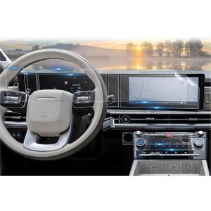 CDEFG (8Pcs for 2024 2025 2026 Hyundai Santa Fe Screen Protector, 12.3 Inch Touch Screen Split 4Pcs + Left Display+ A/C, Santa Fe (SE, SEL, XRT, Limited, Calligraphy) Accessories Nano Film