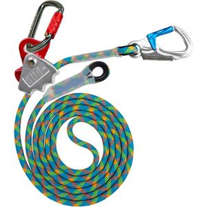 Flip Line Kit 11FT Polyester Lanyard Kit with Triple Lock Carabiner Adjuster, Steel Swivel Snap, Adjustable Positioning Rope for Fall Protection, Arborist, Tree Climbers, Blue and Multicolored