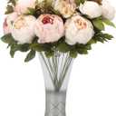 Duovlo Fake Flowers Vintage Artificial Peony Silk Flowers Wedding Home Decoration,Pack of 1 (Light Pink)