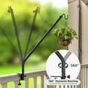 Kingsyard Heavy Duty Deck Hook, 27"-39" Adjustable Metal Deck Railing Hooks for Hanging Bird Feeders, Planters, Suet Baskets, Lanterns, Wind Chimes, Clamp Mounted