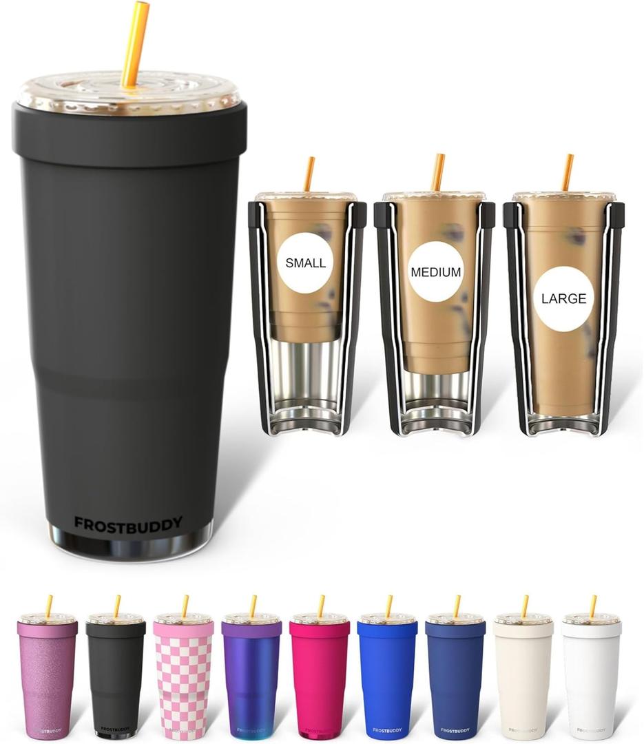 Frost Buddy Togo Buddy 30 oz Stainless Steel Vacuum Insulated Tumbler To Go Coffee Cup  Iced Coffee Cups, Iced Coffee Sleeve, Travel Mug, Thermal Cup for Hot & Cold Drinks, Dunkin Cup (Dark Night)