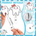36 Pcs Dental Hygienist Appreciation Gift Nurse Week Teeth Gifts Bulk Include Ballpoint Pens ID Badge Holder Sticky Notes for Nurse Hygienist Office Coworker Doctor Graduation Accessories Favors