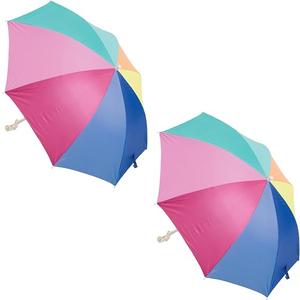 Rio Brands Wave Beach Clamp-On Umbrella, Multicolor, 4 ft Canopy, 2-Pack