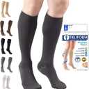 Truform 2030 mmHg Compression Stockings for Men and Women Knee High Length Closed Toe, Charcoal, X-Large Pair, 1 Count