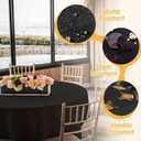 BRILLMAX 6 Pack Black Round Tablecloths 108 Inch for 48 Tables - 150 GSM Polyester Fabric, Floor Length Drop, Water, Stain & Wrinkle Resistant Cloth Cover for Wedding Reception Banquet Dining