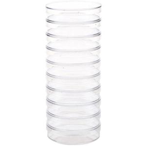 10 Pack Sterile Thick Plastic Petri Dishes with Lid, 90mm Dia x 15mm Deep Clear 3 Vents Petri Dish for Lab Science Experiment