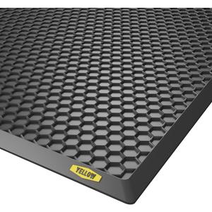 Heavy Duty Rubber Entrance Mat, Outdoor Use, Black Hexagon Grid, 24''x16'', (YS_MATS_O_R_Hexagons)