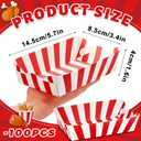 Yaomiao 100 Pcs Striped Paper Food Trays Carnival Paper Boats for Food Nacho Hot Dog Disposable Plates Disposable Serving Trays for Carnivals Fairs Festivals Picnics(Red)