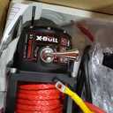 X-BULL Winch 10000 lb. Load Capacity Electric Winch Kit 12V Synthetic Rope,Waterproof Electric Winch with Hawse Fairlead, with Wireless Handheld Remote and Corded Control Recovery