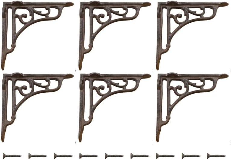 Antique Style Vine Shelf Brace Wall Brackets Cast Iron Metal Corbels 5 3/4" X 6 3/8 