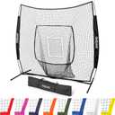 GoSports 7x7 ft Baseball & Softball Nets, Batting & Pitching Net with Strike Zone (7 ft x 7 ft, Black)
