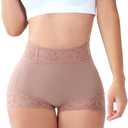 Butt Lifting Panties, Tummy Control Shapewear for Women Compression Underwear Short Lace Butt Lifter Shapewear (Rose, XXL)