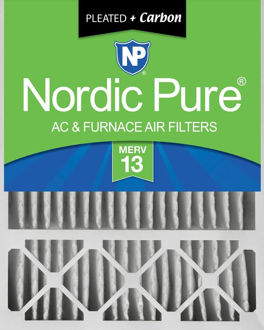 Nordic Pure 20x25x5 (19_7/8 x 24_7/8 x 4_3/8) Honeywell Replacement Air Filters MERV 13 Plus Carbon, 1 Pack