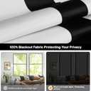 LazBlinds No Tools No Drill Cordless Roman Shades for Windows, Blackout Thermal Insulated UV Blocking Window Blinds, Room Darkening Fabric Blinds for Indoor Windows, 38'' W x 64'' H, White-Black