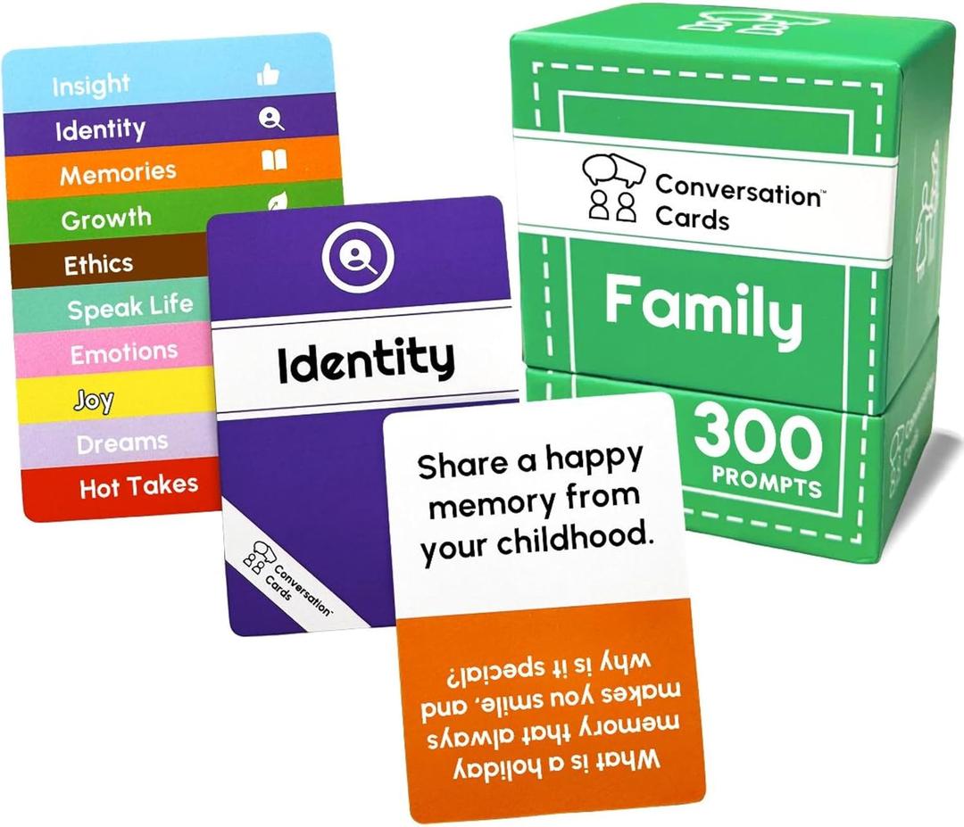 Family Pack | 300 Open-Ended Questions and Conversation Starters | Cards to Ignite Deeper Connections | A Great Gift for Families and Close Friends of All Ages