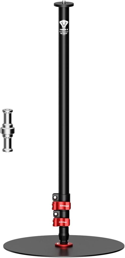 IFOOTAGE Round Base Monopod A300, 60" Camera Tripod Monopod Aluminum Studio Light Stand with 1/4'' & 3/8'' Screw/Light Adapter for Camera, Tripod Head, RingLight, Streaming, Interview, Payload 22lb