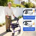 Retaoldth Rollator Walkers for Seniors with Seat, Foldable & One-Hand Carry, Upgraded Rolling Walker with Seat for Seniors, Handle Height Adjustable Walker for Seniors, Walking & Seated, Purple