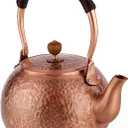 Hammered Copper Tea Kettle | Premium 1.6 Quart Copper Cookware Stovetop Safe Copper Teapot, Coating-Free Non-Toxic Design, Traditional Handmade Craftsmanship | Durable Rust-Resistant Tea Kettle