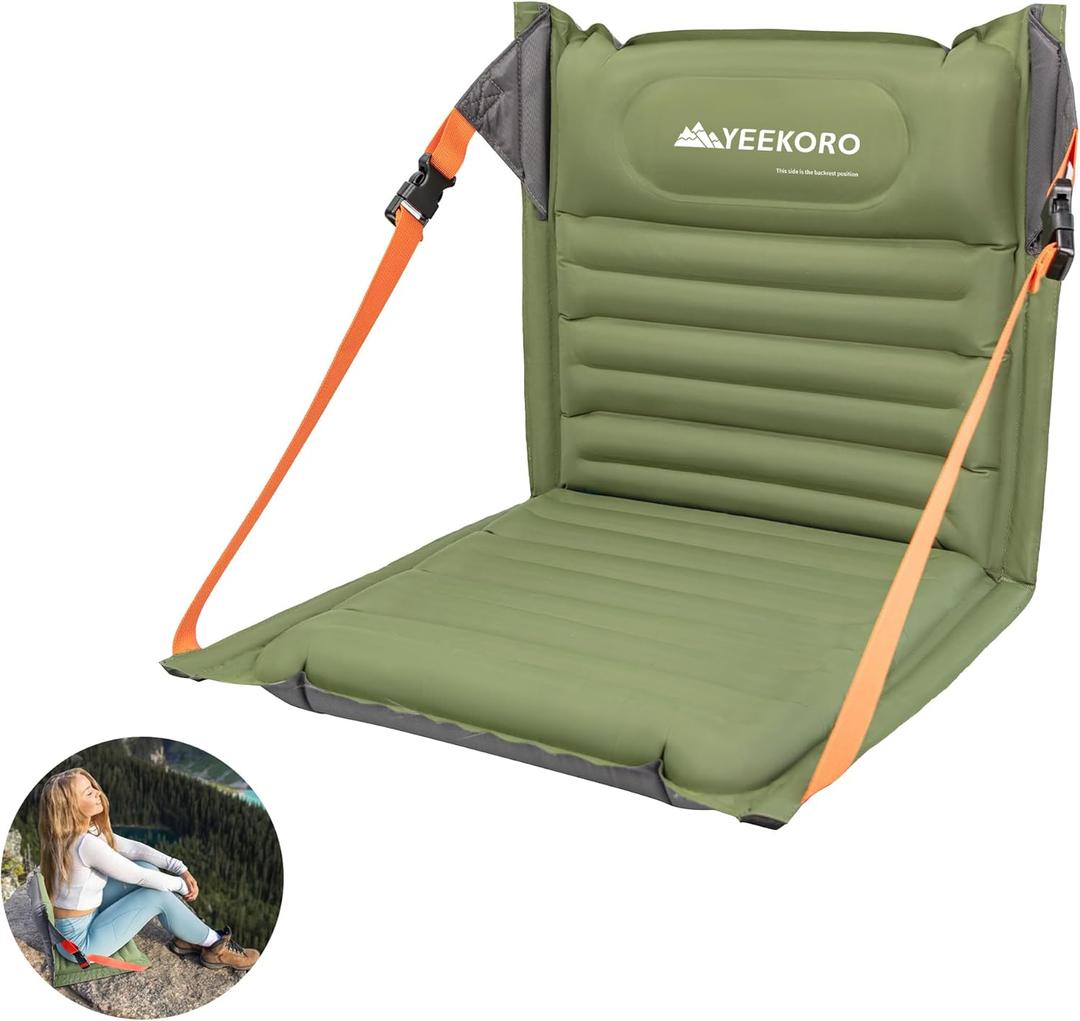 Inflatable Folding Seats, Portable Chairs with Back Support, Foldable and Lightweight Seat for Camping/Sporting Events, Stadium Seats with Storage Bag Lounge Chair