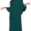 KOH KOH Women's 2025 Loose Fit Strapless Off Shoulder Flattering Cocktail Maxi Dress (Large, Emerald Green)