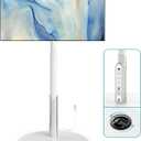 Floor Mobile TV Stand with Power Outlet, Rolling TV Cart for 27-65 Inch OLED LED Monitors, 6 Levels of Height Adjustment, Ambient Lighting on The Bottom Wheels Holds up to 88lbs, 400x400mm (White)