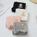 WEONEDREAM 2 Packs Girls Capris Leggings Breathable Soft Toddlers Cropped Pants for Summer (056-black-white)