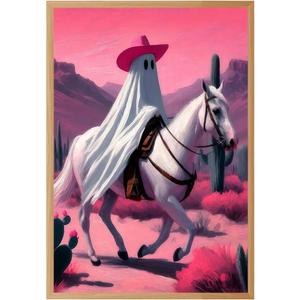 2Pcs Pink Cute Ghosts Canvas Wall Art (24L x16W-Canvas, No Frame)