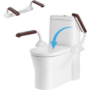 Toilet Safety Rails for Seniors with Flip-up Armrest Handles
Heavy-duty Metal Frames, Supports up to 520 lbs, Smooth Wooden Armrest, Toilet Assist for Elderly, Pregnant and Disabled