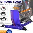 GRAND PITSTOP Universal Wheel Chock for Motorcycle Stand for Trailer Completely Adjustable Detachable Foldable Wheel Chock (Blue)