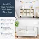 Airy Abode Premium Walnut Wood Furniture Legs (Full Install Kit) - Pick Your Size and Color