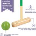 ApudArmis 32In Six Player Croquet Set with Deluxe Premiun Pine Wooden Mallets,Colored Ball,Wickets,Stakes - Lawn Backyard Game Set for Adults/Teens/Family (Large Carry Bag Including)