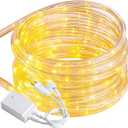Waterproof LED Rope Lights, Connectable & Flexible with 8 Modes, Outdoor Lighting for Deck, Garden, Pool, Patio & Christmas Decor (Warm White, 20ft)